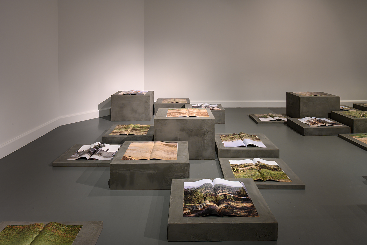 VanAbbe Museum, Eindhoven, 2018, 44 booklets of 44 palestinian villages and 16 light boxes of Dheisheh refugee camp